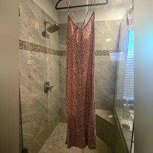 Brown and White Patterned Maxi Dress